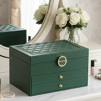 Luxe Jewel - Elegant Leather Travel Jewelry Organizer with Multi-Layered Storage 1