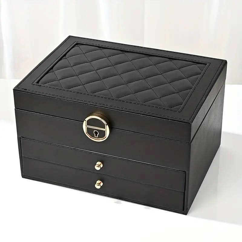 Luxe Jewel - Elegant Leather Travel Jewelry Organizer with Multi-Layered Storage 5