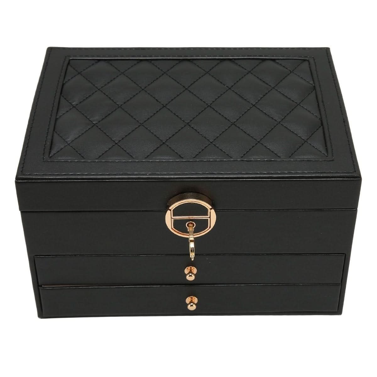 Luxe Jewel - Elegant Leather Travel Jewelry Organizer with Multi-Layered Storage 8