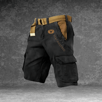 MAVERICK Men's Cargo Shorts - Lightweight Black Work Shorts with Multiple Pockets 2