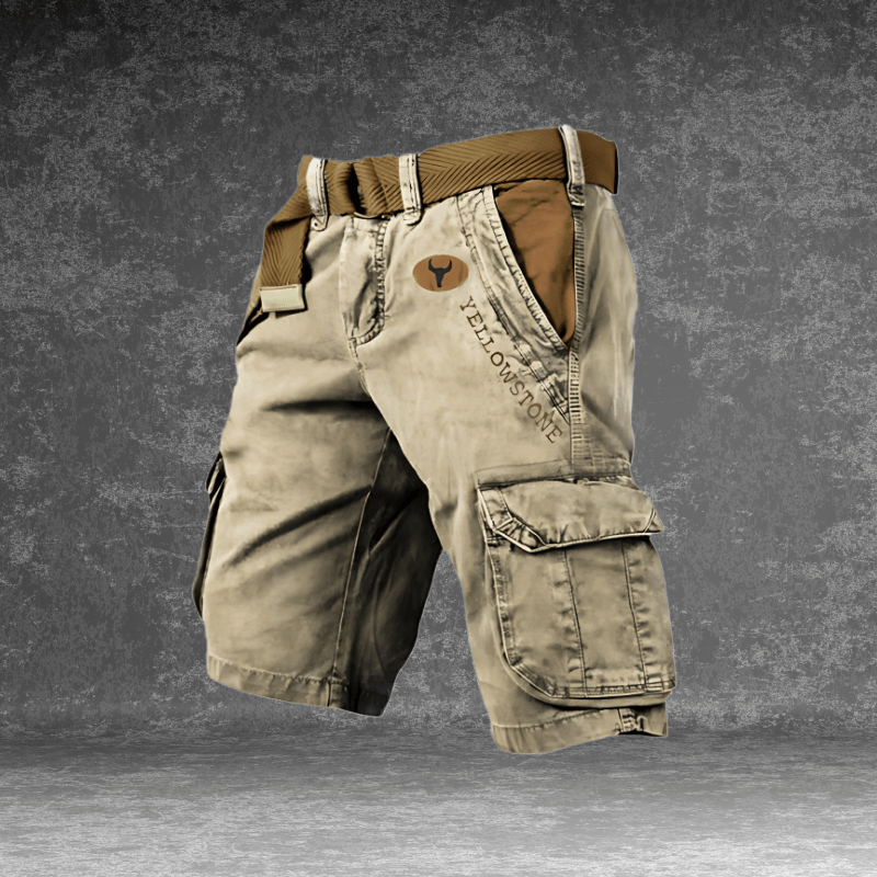 MAVERICK Men's Cargo Shorts - Lightweight Black Work Shorts with Multiple Pockets 7