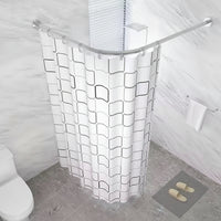 FLEXICURVE – Tringle de douche extensible en L avec installation sans perçage en acier inoxydable pour salles de bains modernes