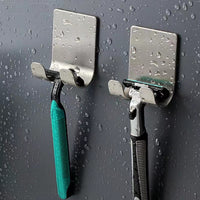 RAZORIX – Porte-rasoir sans perçage en aluminium spatial pour un rangement organisé dans la salle de bain