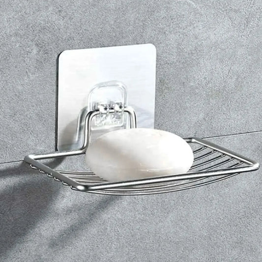 SOAP SHELF – Wall-mounted stainless steel soap rack with drainage design for clean and organized bathroom storage