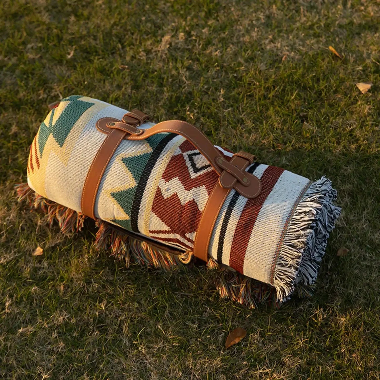 MEXIBREEZE – Boheme-Leinendecke für Reisen und Sofa