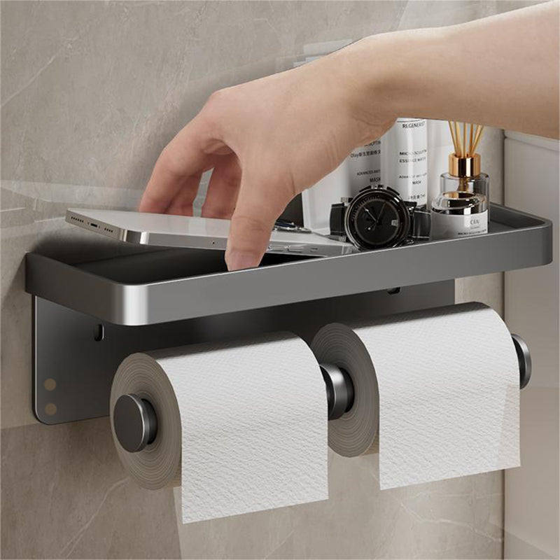TOILET ROLL - Wall-mounted aluminum toilet paper holder with storage drawer design