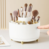 COSMETIC SPIN – 360° rotating makeup organizer with compact multi-slot storage for brushes, cosmetics, and daily essentials
