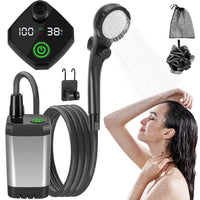 AQUAFLOWX – Pompe de douche portable pour camping avec affichage numérique
