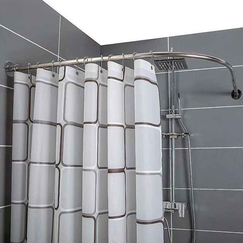 FLEXICURVE – Tringle de douche extensible en L avec installation sans perçage en acier inoxydable pour salles de bains modernes