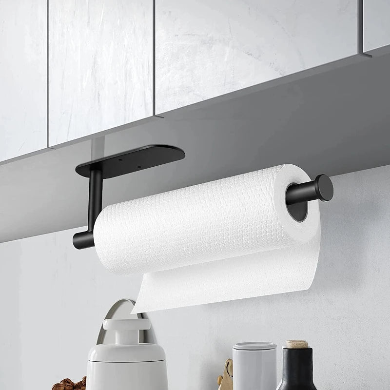 ROLLIX – Stainless Steel Adhesive Paper Towel Holder with Wall Mount Design for Kitchen and Bathroom Organization