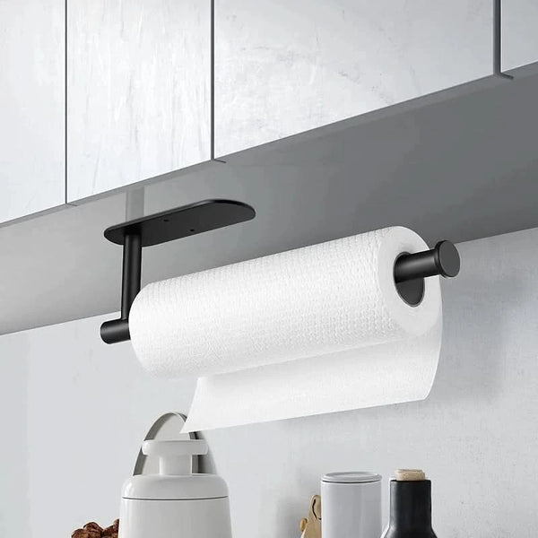 ROLLIX – Stainless Steel Adhesive Paper Towel Holder with Wall Mount Design for Kitchen and Bathroom Organization