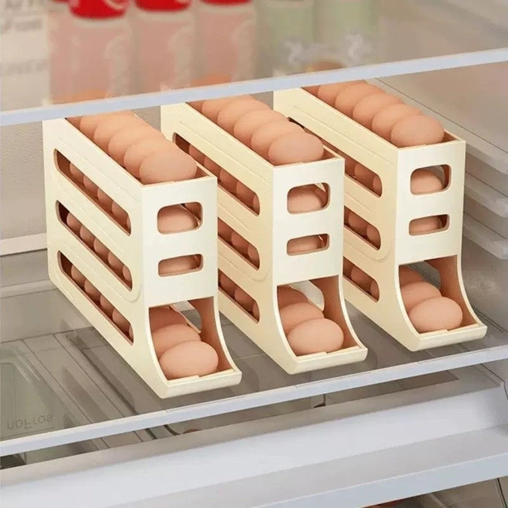 EGGROLLA – 4 Tier Rolling Egg Storage Organizer