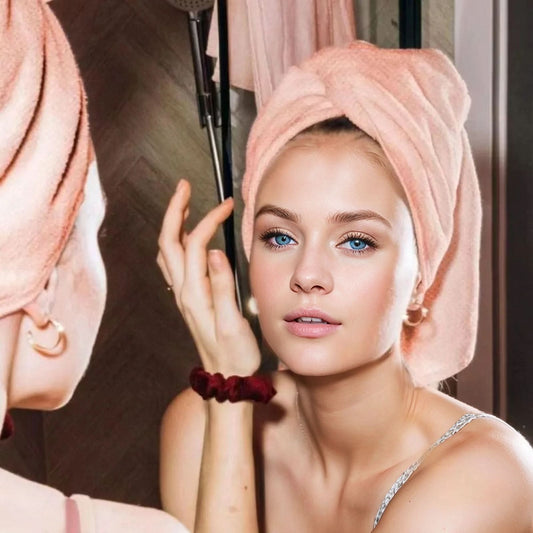 VELVADRY – Toalla envolvente para cabello de terciopelo coral para secado rápido y cuidado antiencrespamiento