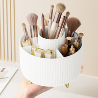 COSMETIC SPIN – 360° rotating makeup organizer with compact multi-slot storage for brushes, cosmetics, and daily essentials