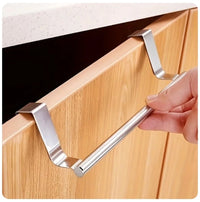 DOOR TOWEL BAR – Stainless steel over-the-door towel rack designed for space-saving storage in kitchen and bathroom use