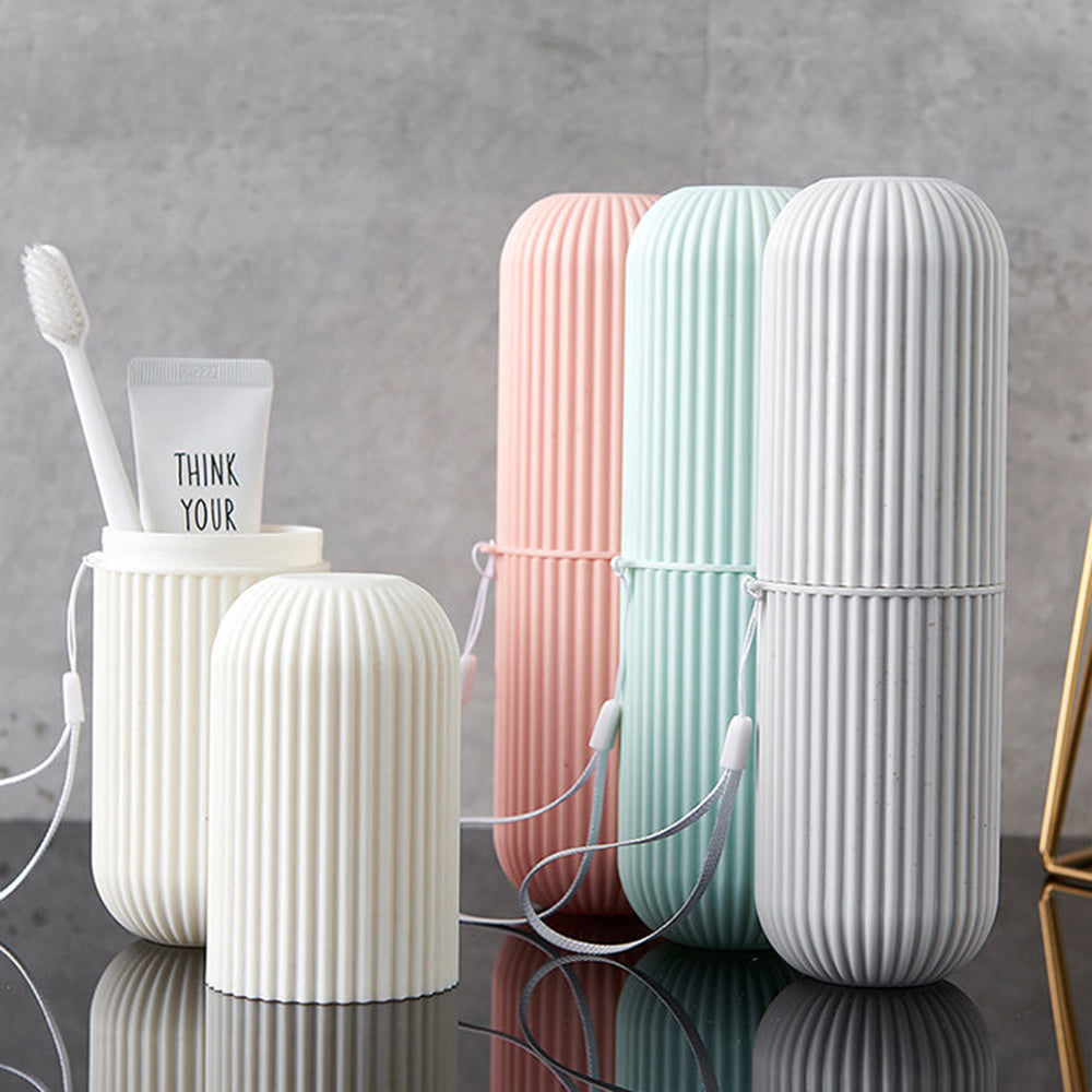 TRAVEL CUP – Étui de rangement portable pour brosse à dents et dentifrice, conçu pour un voyage hygiénique et compact