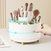 COSMETIC SPIN – 360° rotating makeup organizer with compact multi-slot storage for brushes, cosmetics, and daily essentials