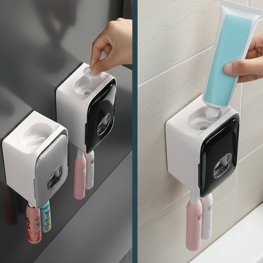 PRESSIQ – Distributeur manuel de dentifrice pour un usage organisé en salle de bain