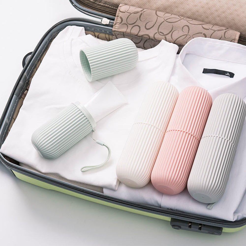 TRAVEL CUP – Étui de rangement portable pour brosse à dents et dentifrice, conçu pour un voyage hygiénique et compact
