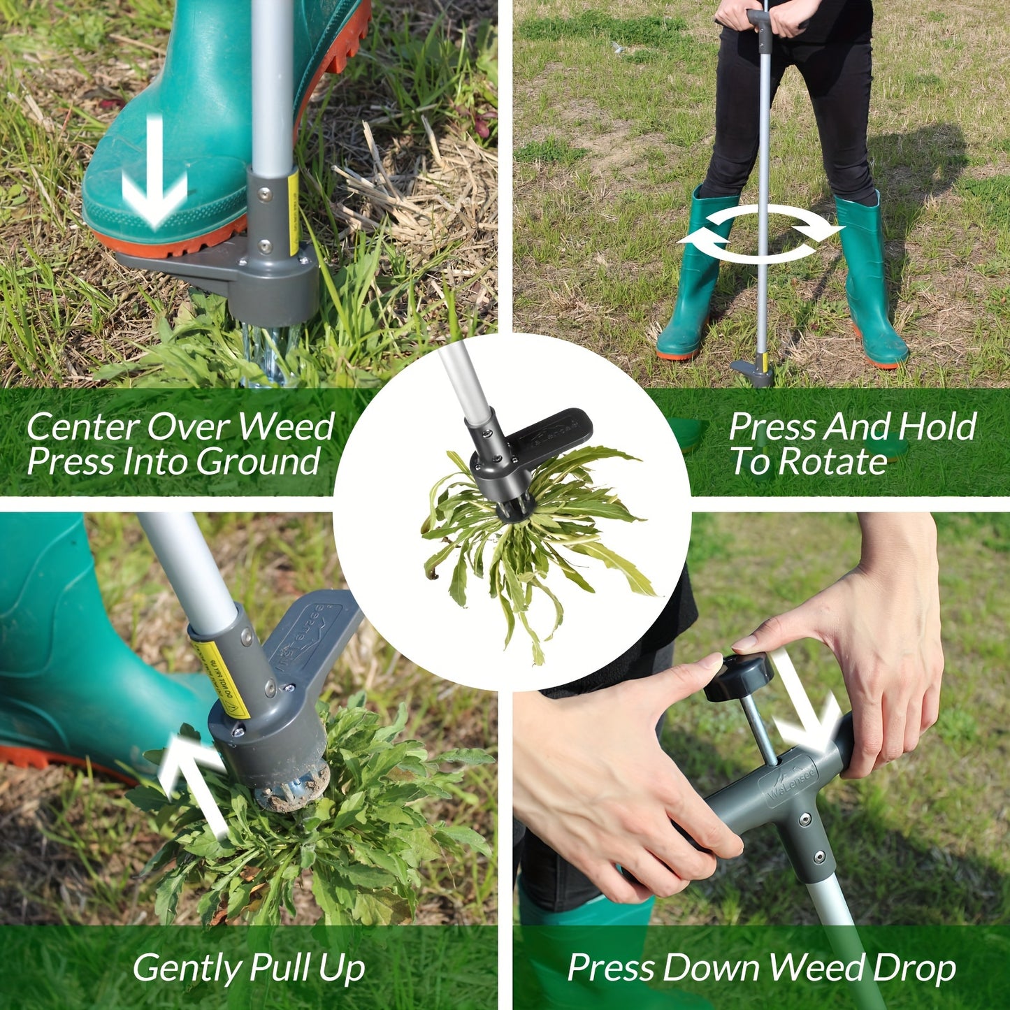 ROOTLIFT - Arrache-mauvaises herbes vertical pour un entretien de jardin plus facile et propre.