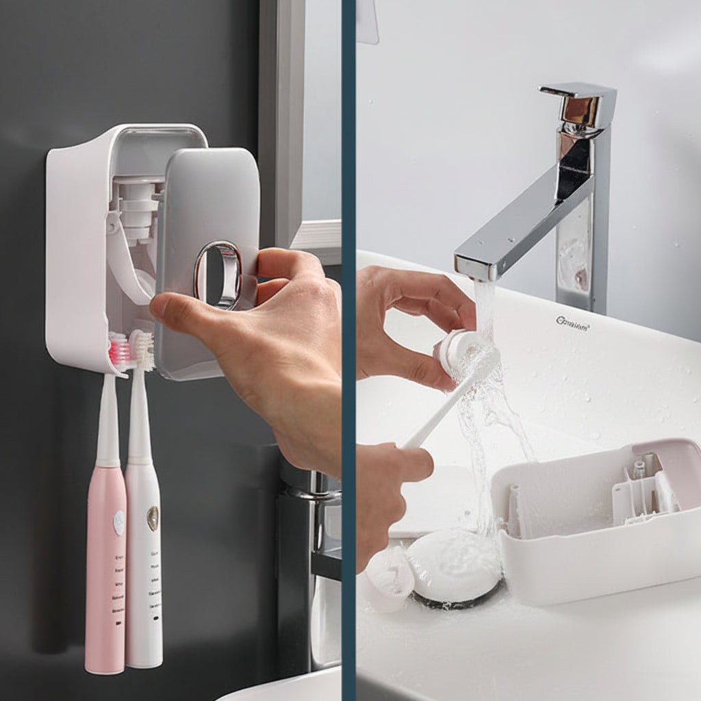 PRESSIQ – Distributeur manuel de dentifrice pour un usage organisé en salle de bain