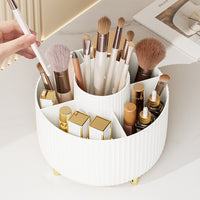COSMETIC SPIN – 360° rotating makeup organizer with compact multi-slot storage for brushes, cosmetics, and daily essentials