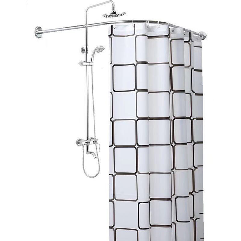 FLEXICURVE – Tringle de douche extensible en L avec installation sans perçage en acier inoxydable pour salles de bains modernes
