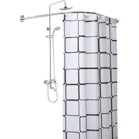 FLEXICURVE – Tringle de douche extensible en L avec installation sans perçage en acier inoxydable pour salles de bains modernes