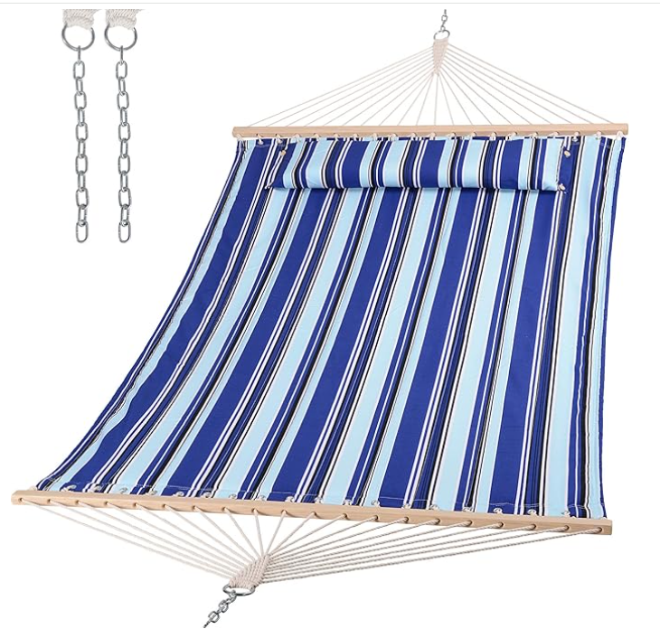 QUILTFLOW – Double Quilted Hammock for Patio & Poolside Comfort