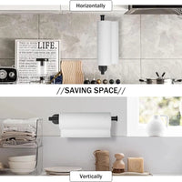 ROLLIX – Stainless Steel Adhesive Paper Towel Holder with Wall Mount Design for Kitchen and Bathroom Organization