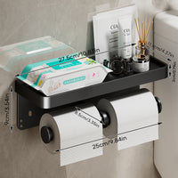 TOILET ROLL - Wall-mounted aluminum toilet paper holder with storage drawer design