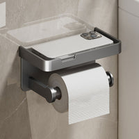TOILET ROLL - Wall-mounted aluminum toilet paper holder with storage drawer design