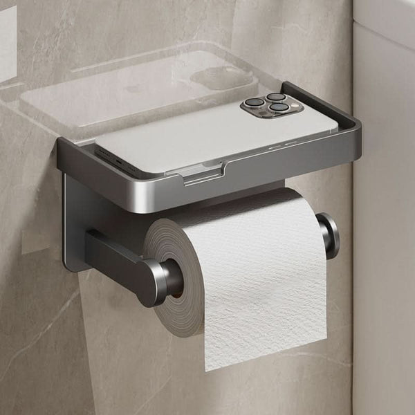 TOILET ROLL - Porte-papier toilette mural en aluminium avec tiroir de rangement