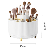 COSMETIC SPIN – 360° rotating makeup organizer with compact multi-slot storage for brushes, cosmetics, and daily essentials