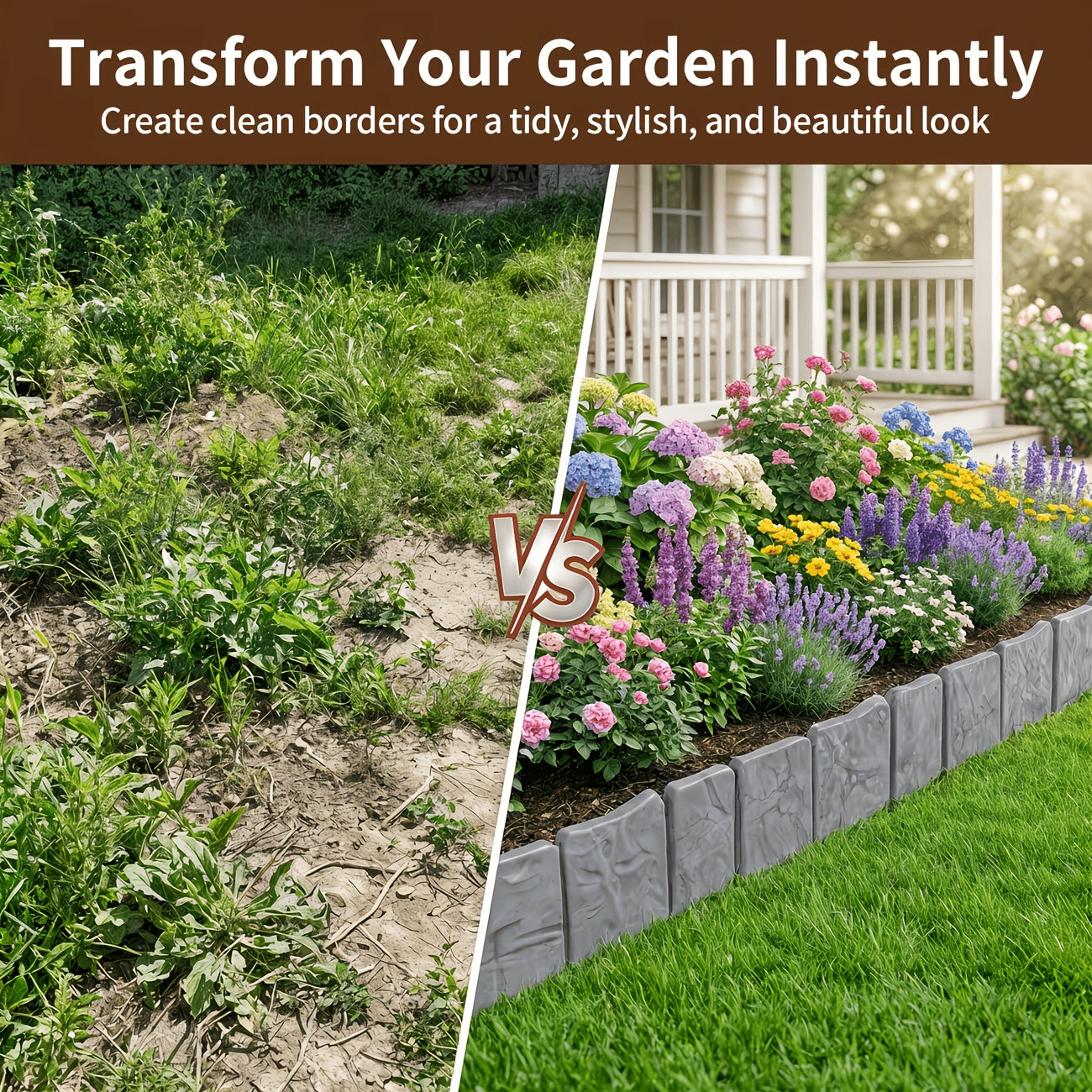 STONEEDGE – Bordure décorative de jardin pour une finition nette de la pelouse