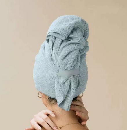 VELVADRY – Coral Velvet Hair Towel Wrap for Fast Drying and Frizz-Reducing Hair Care