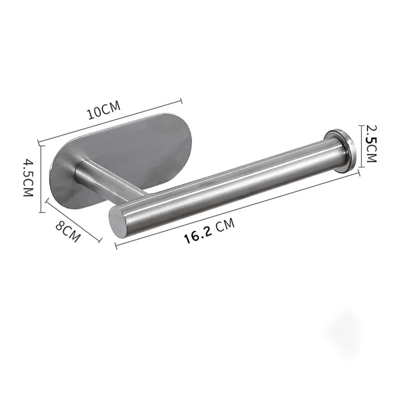 ROLLIX – Stainless Steel Adhesive Paper Towel Holder with Wall Mount Design for Kitchen and Bathroom Organization