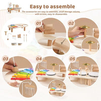 Melodiny - 8-Piece Wooden Musical Toy Set for Creative Learning and Play 4