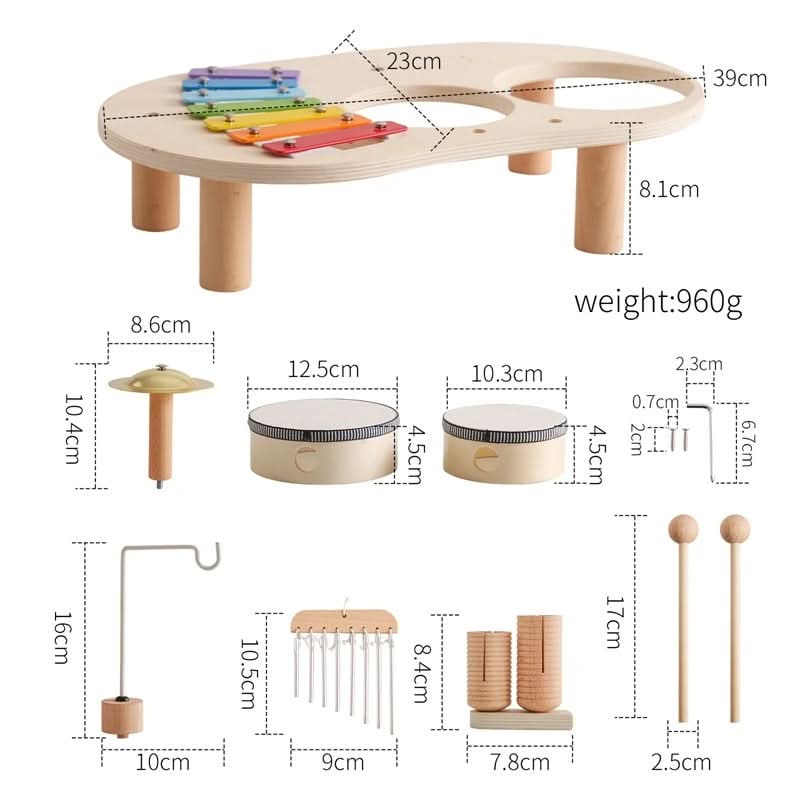 Melodiny - 8-Piece Wooden Musical Toy Set for Creative Learning and Play 5