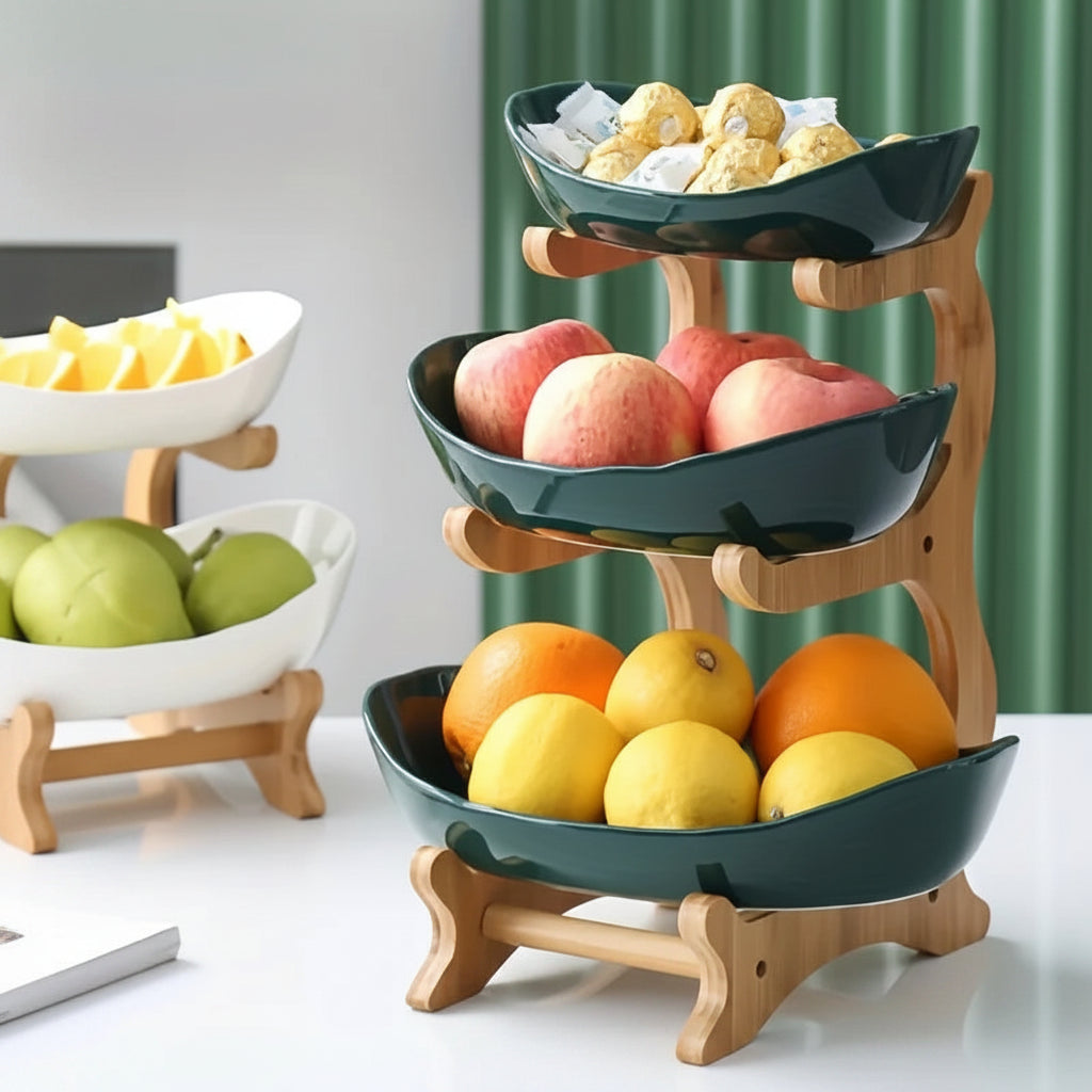 Modern 2/3 Layer Plastic Fruit Plate & Snack Dish for Home Decor 4