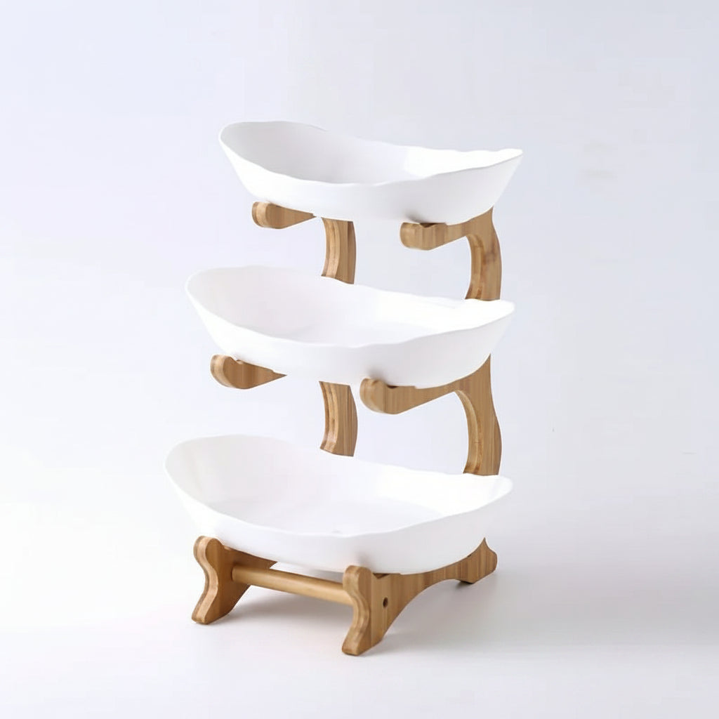 Modern 2/3 Layer Plastic Fruit Plate & Snack Dish for Home Decor 6