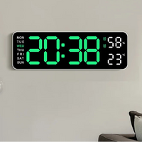 Modern LED Wall Clock with Alarm & Thermometer - Minimalist Home Decor 0