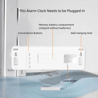 Modern LED Wall Clock with Alarm & Thermometer - Minimalist Home Decor 5