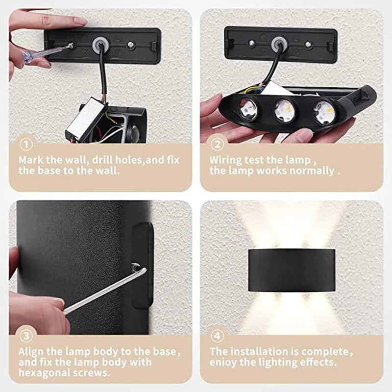 Modern LED Wall Sconce - Stylish Indoor Outdoor Wall Light for Eye-Friendly Illumination 3