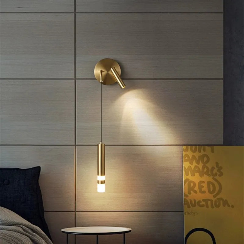 Modern Nordic Wall Sconce - Iron Linear Wall Lamp with Reading Light 0