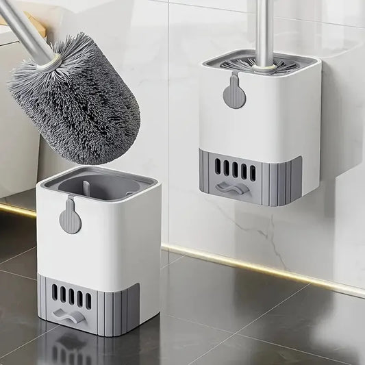 Modern Toilet Brush Set with Holder - Durable PP & Stainless Steel Design 0