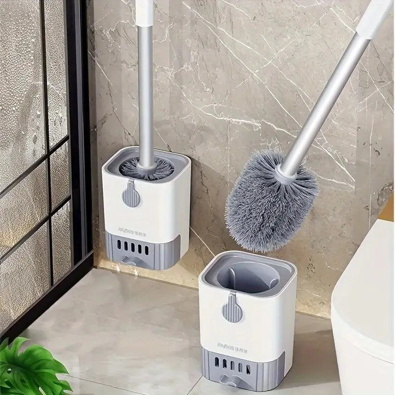Modern Toilet Brush Set with Holder - Durable PP & Stainless Steel Design 4