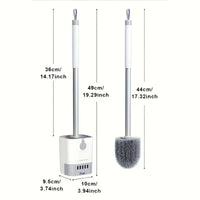 Modern Toilet Brush Set with Holder - Durable PP & Stainless Steel Design 5