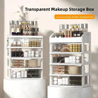 Modular Transparent Makeup Organizer Box - Customizable Multi-Compartment System 2