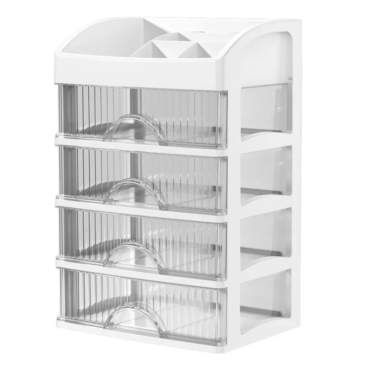 Modular Transparent Makeup Organizer Box - Customizable Multi-Compartment System 4